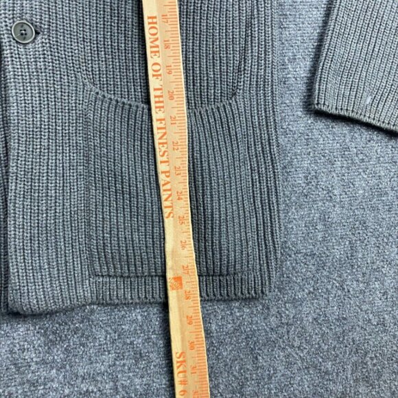 Goodlife Cardigan Men's Large Gray Knit Sweater Heavyweight 100% Cotton - Picture 4 of 11